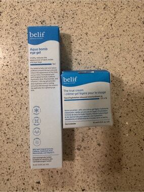 belif Aqua Bomb Eye Gel & The True Cream Duo - Brand New - Set
